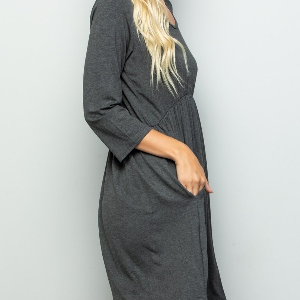 Charcoal grey baby doll dress